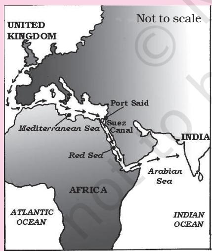 Fig.1.2 Suez Canal: Used as highway between India and Britain