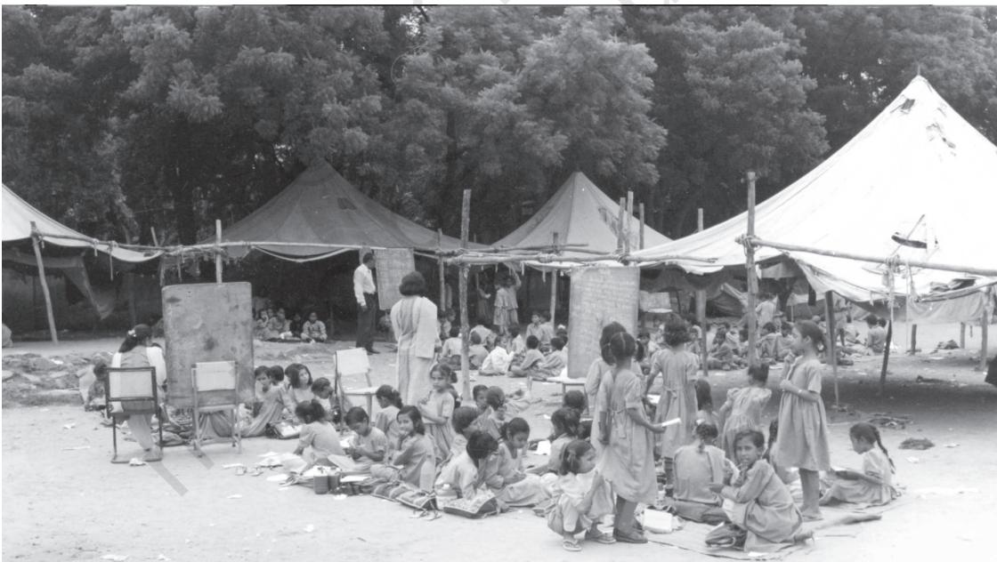 Fig. 4.2 Creating human capital: a school being run in make shift premises in Delhi