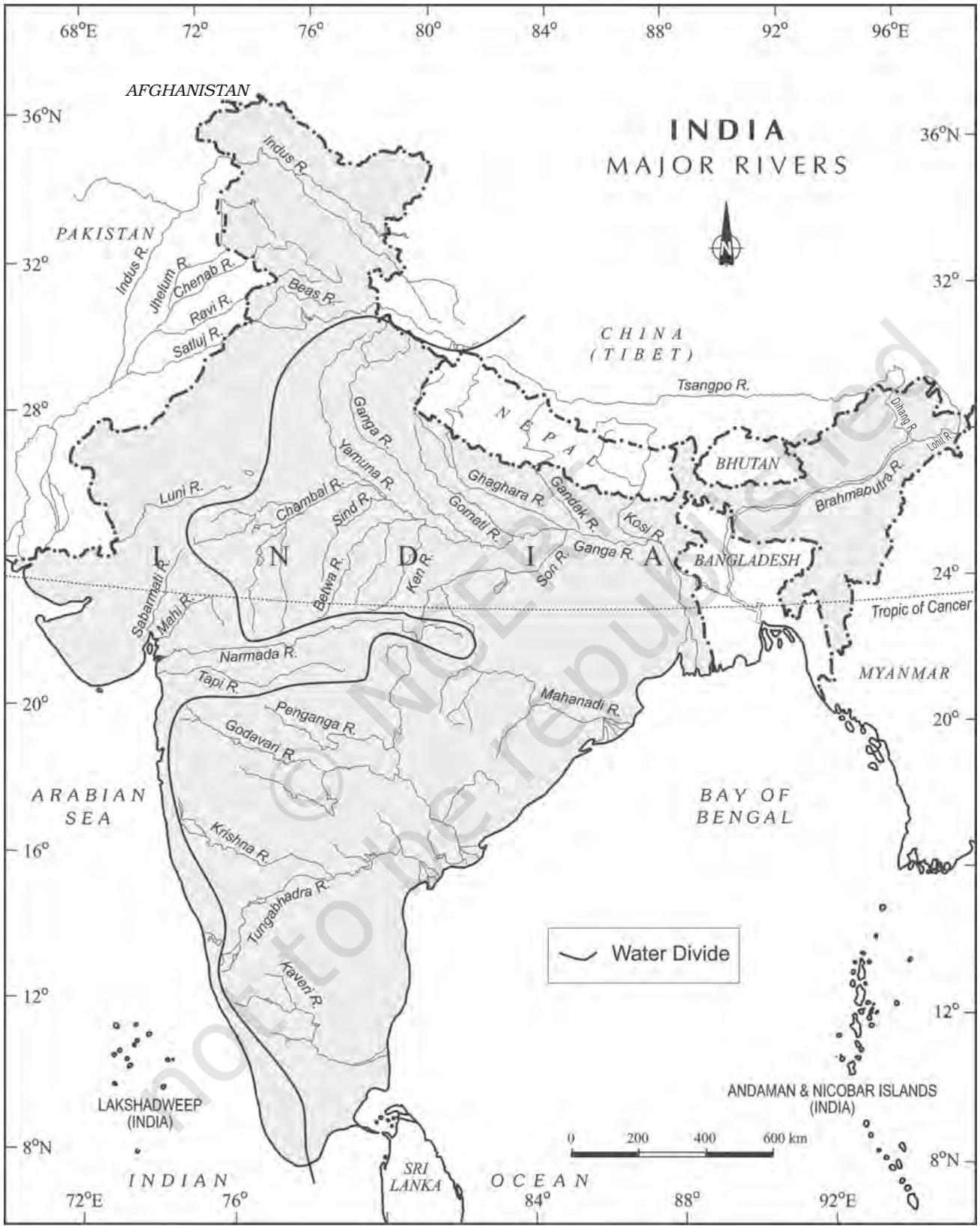 Figure 3.2 : Major Rivers of India