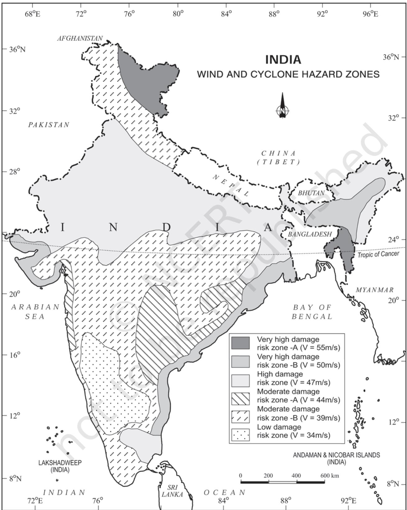 Figure 6.4 : Wind and Cyclone Hazard Zones