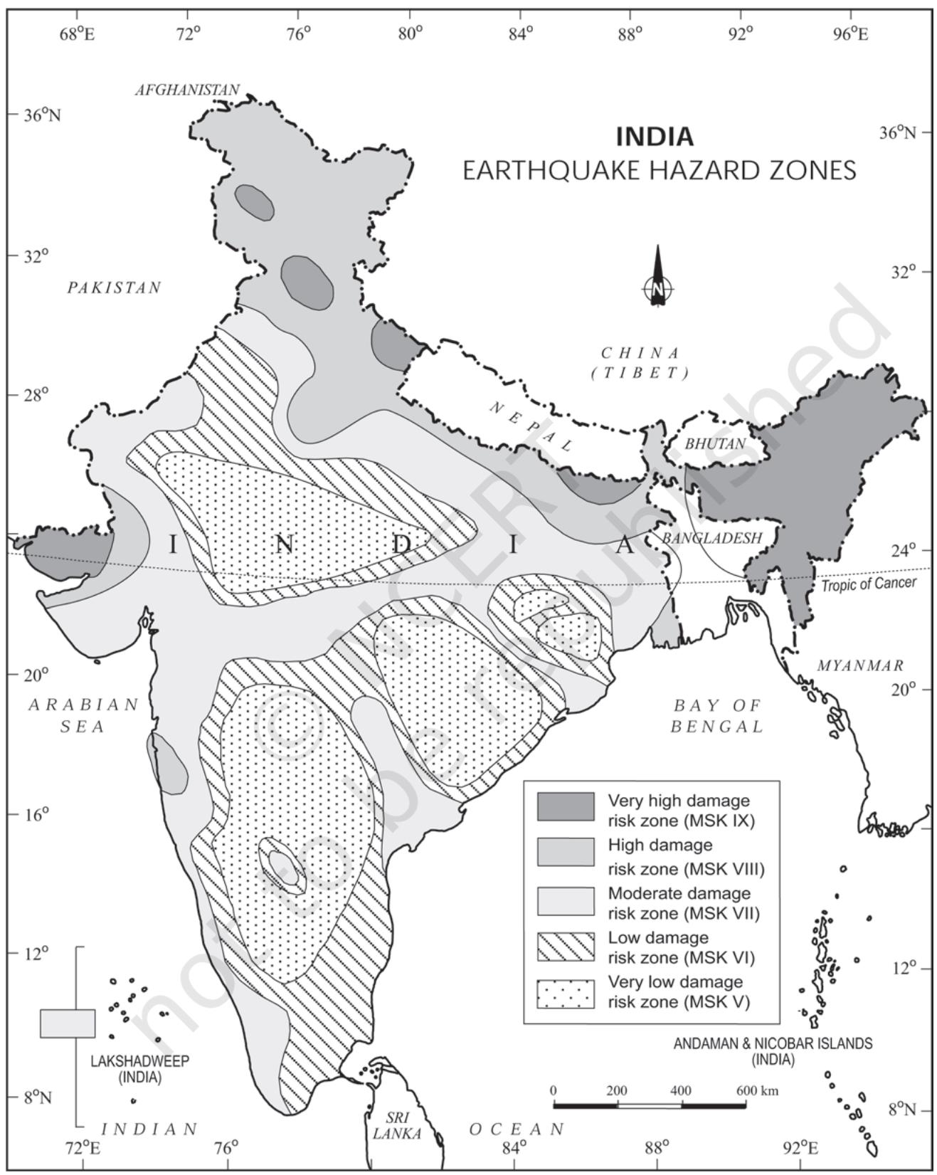 Figure 6.2 : India: Earthquake Hazard Zones