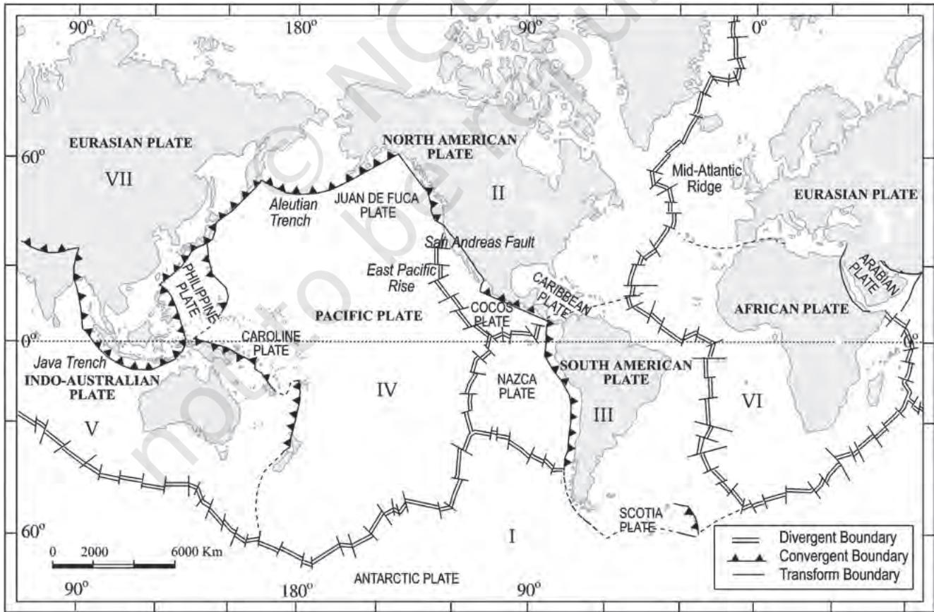 Figure 4.5 : Major and minor plates of the world