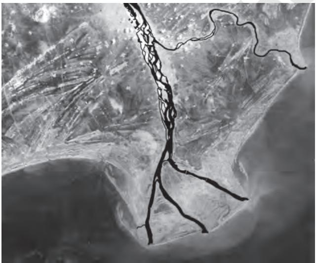 Figure 6.4 : A satellite view of part of Krishna river delta, Andhra Pradesh
