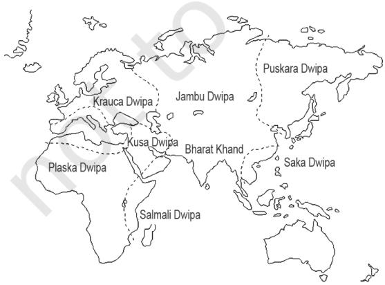 Figure 1.5 Seven Dwipas of the World as conceived in Ancient India