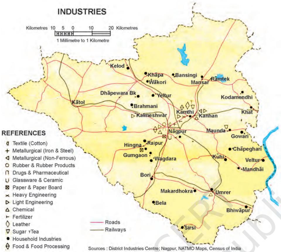 Figure 1.13 Location of Industries in Nagpur District