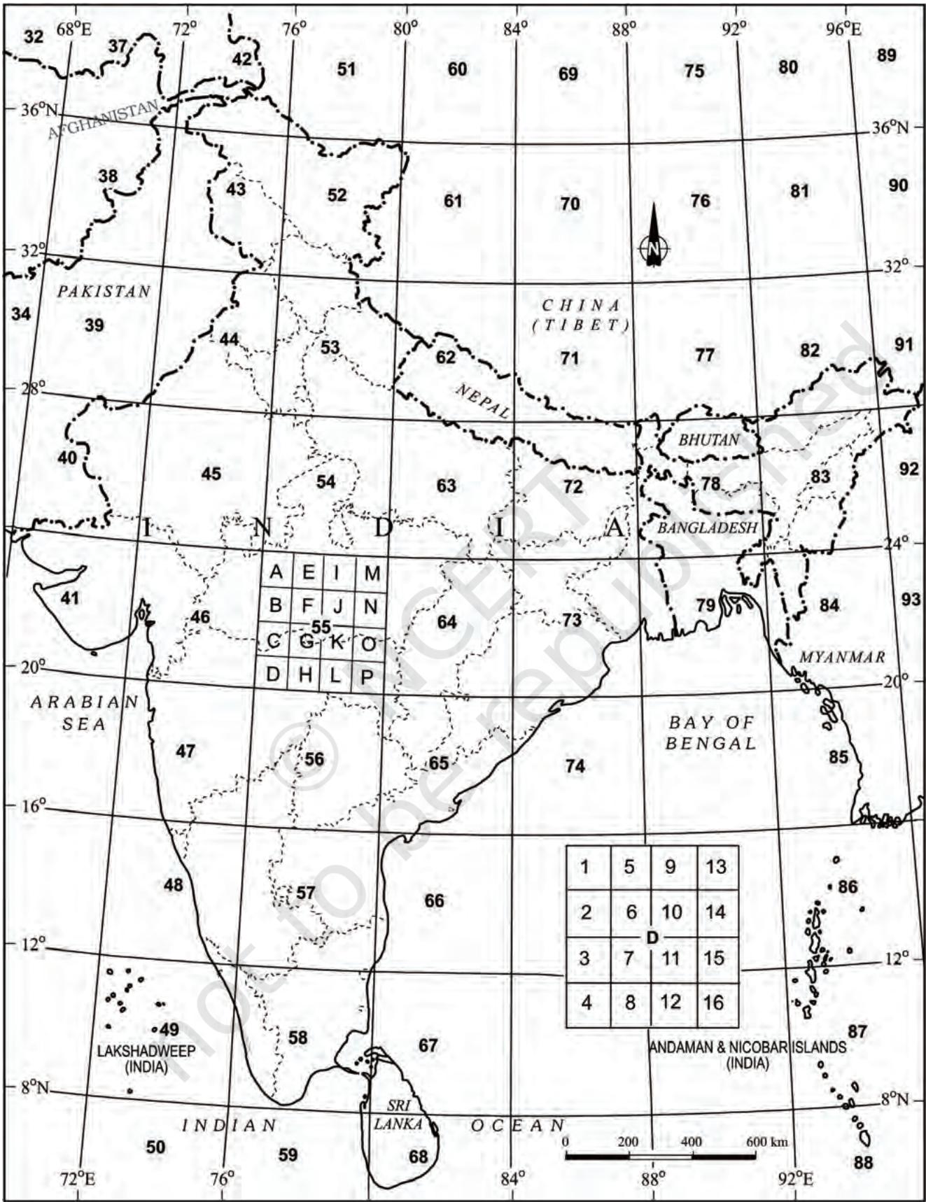 Topographical MapsFigure 5.1 Reference Map of Topographical Sheets Published by Survey of India