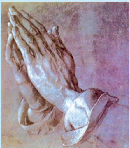 'Praying Hands', brush drawing by Durer, 1508.