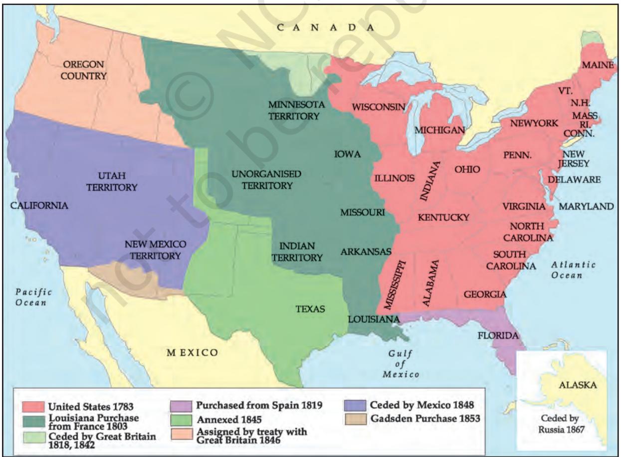MAP 1: The expansion of the USA