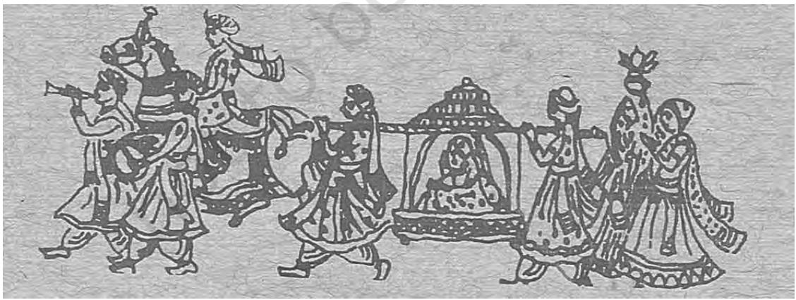 Bride leaving for groom's house in a ‘Doli’