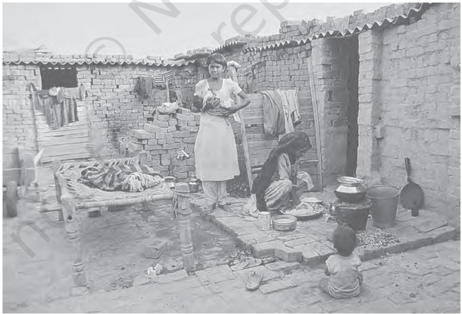 A girl child looking after the sibling