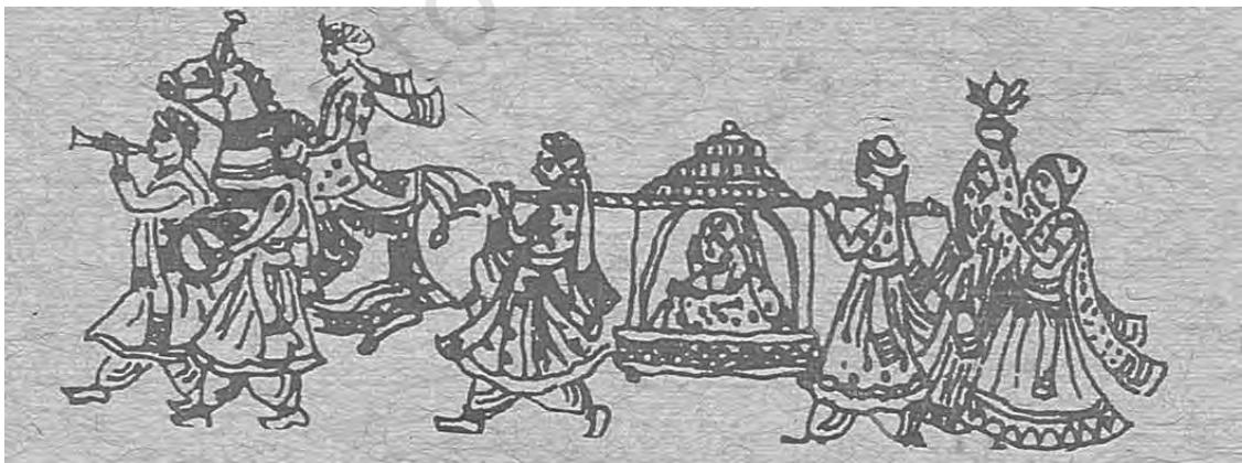 डोली में बैठकर समुराल जाते हुए दुल्हन