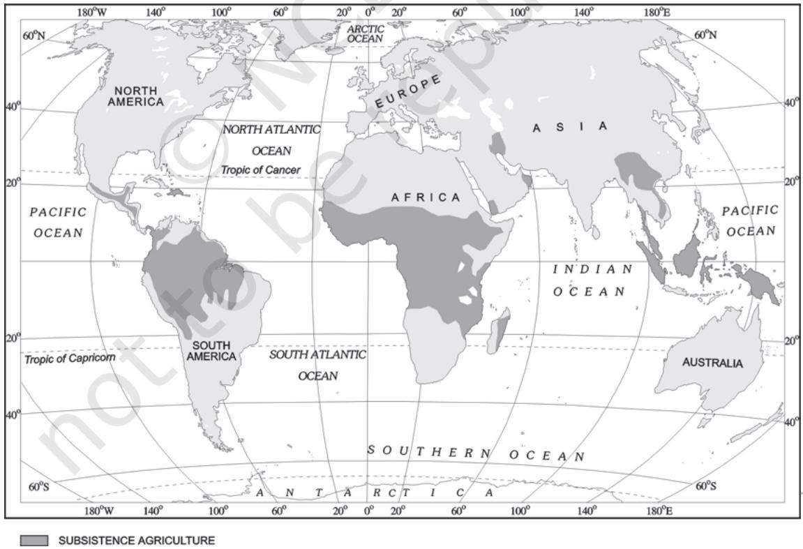 Fig. 4.7: Areas of Primitive Subsistence Agriculture
