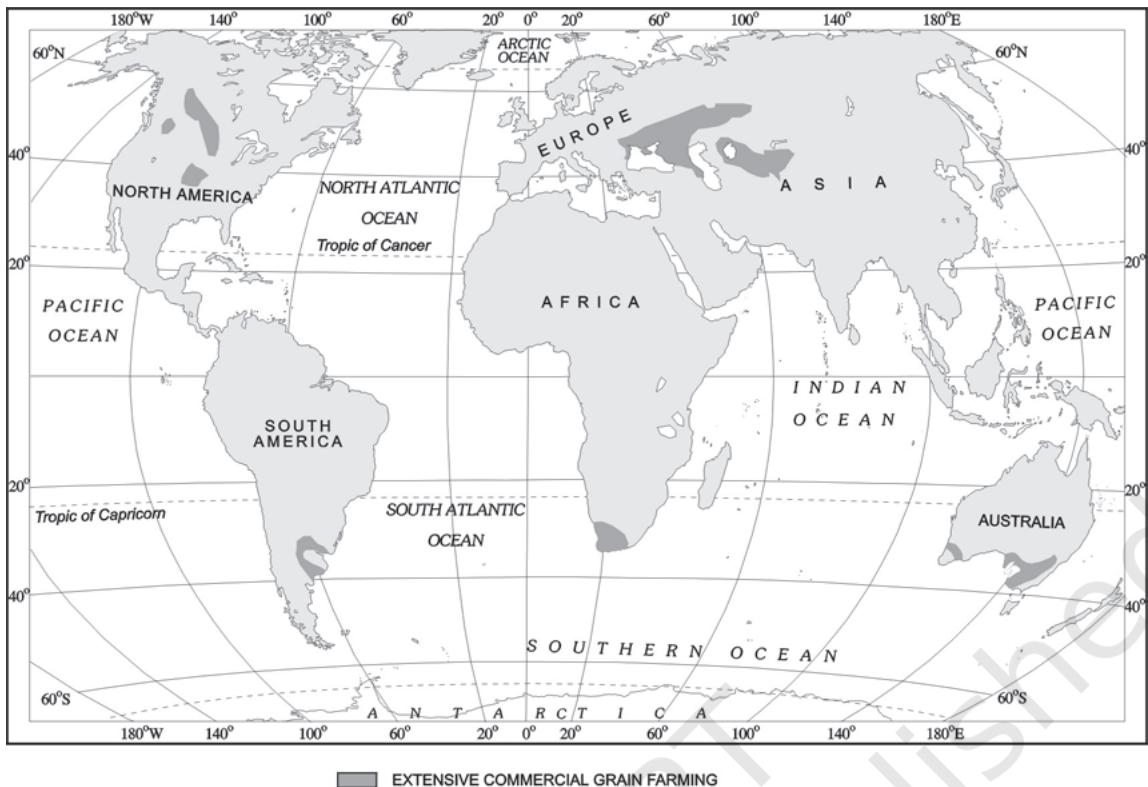 Fig. 4.12: Areas of Extensive Commercial Grain Farming