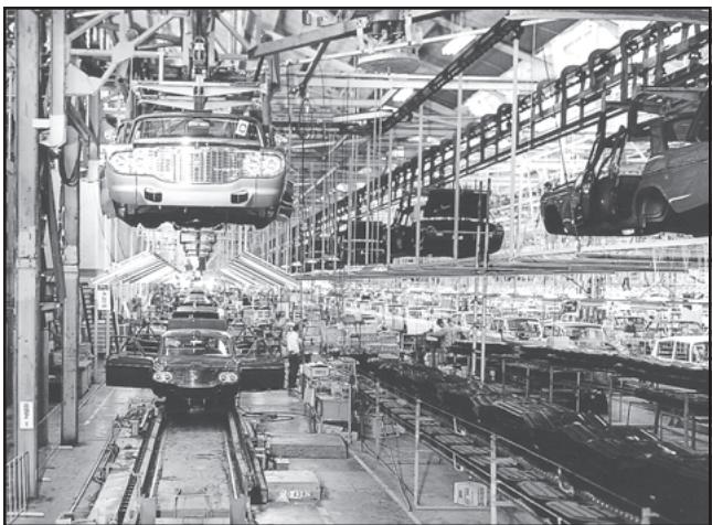 Fig. 5.4 : Passenger car assembly hires at a plant of the Motor Company in Japan