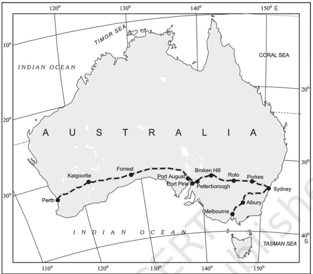 Fig. 7.7: Australian Trans-Continental Railway