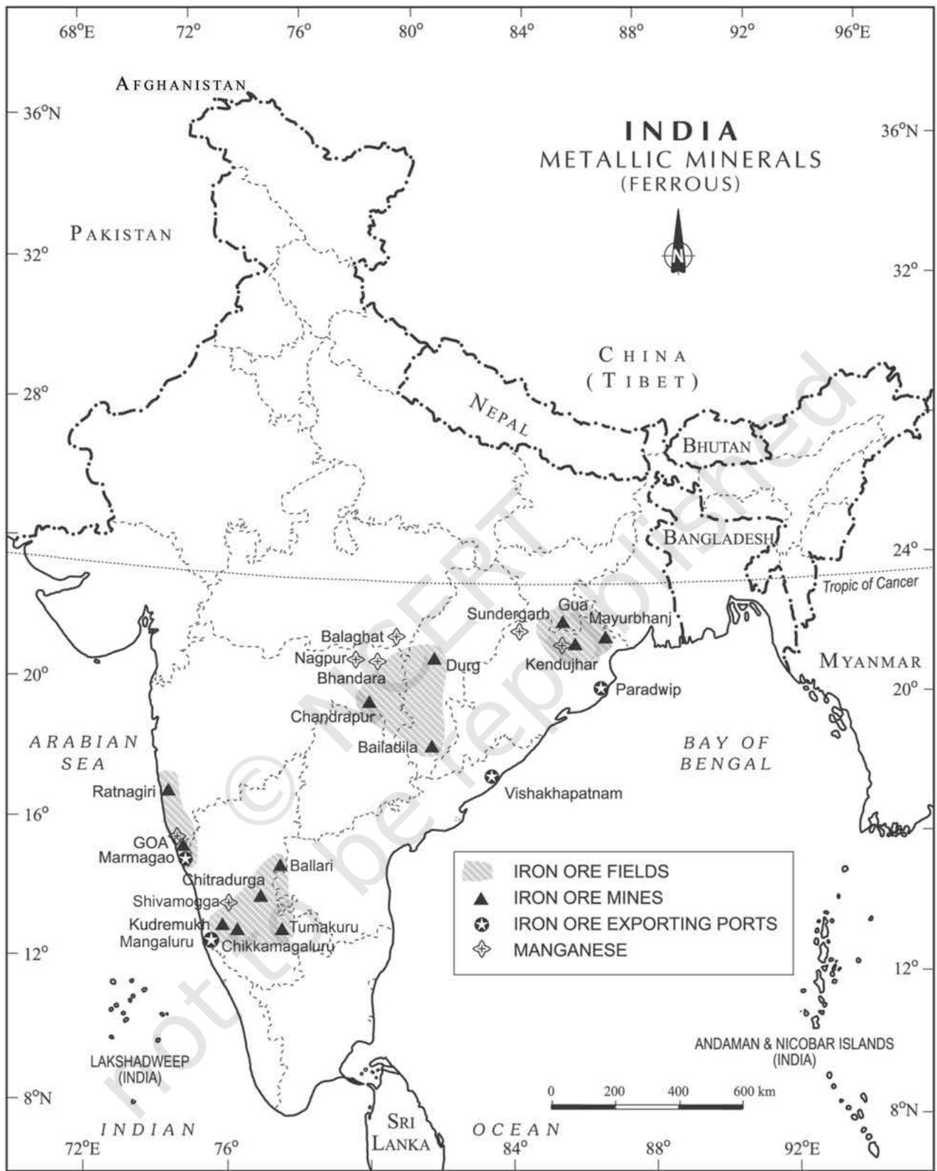 Fig. 5.2 : India - Metallic Minerals (Ferrous)