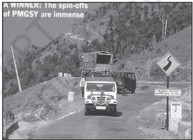 Fig. 7.2 : Road constructed under the Pradhan Mantri Gram Sadak Yojna