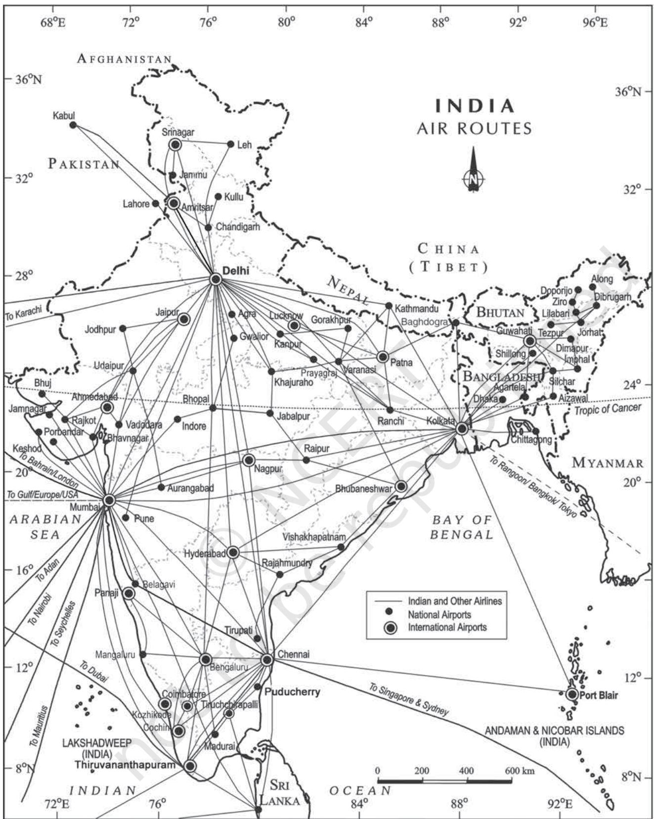 Fig. 8.5 : India - Air Routes