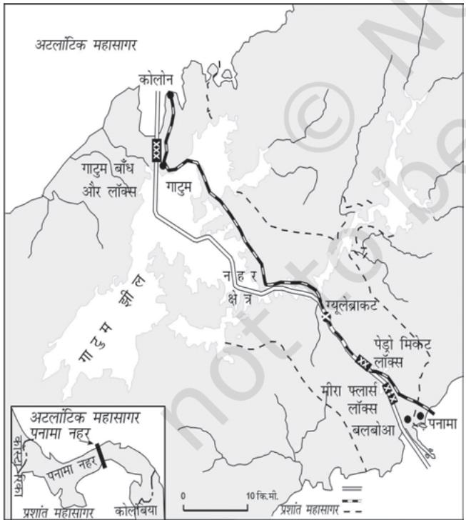 चित्र 7.11 : पनामा नहर