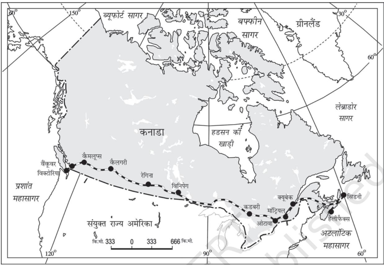 चित्र सं. 7.6 : पार-कैनेडियन रेलमार्ग
