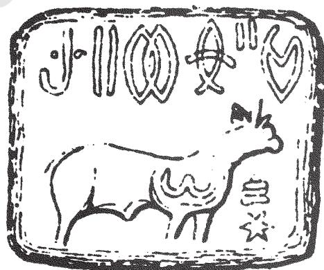 Fig. 1.24 Cunningham's sketch of the first-known seal from Harappa