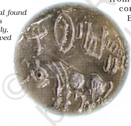 Fig. 1.19
The round “Persian Gulf” seal found in Bahrain sometimes carries Harappan motifs. Interestingly, local “Dilmun” weights followed the Harappan standard.