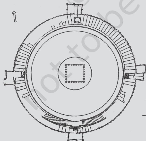 Fig. 4.10aPlan of the Great Stupa at SanchiA plan provides a horizontal perspective of a building.