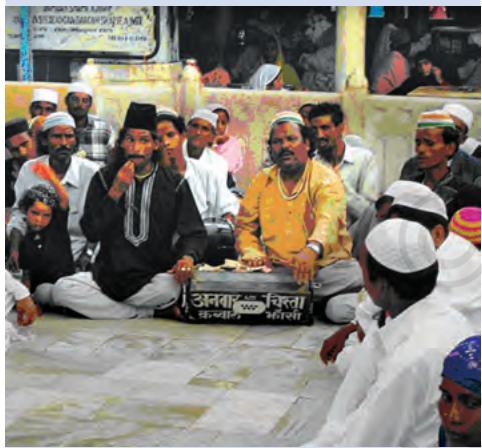 Fig. 6.14
Qawwali at the dargah of Nizamuddin Auliya