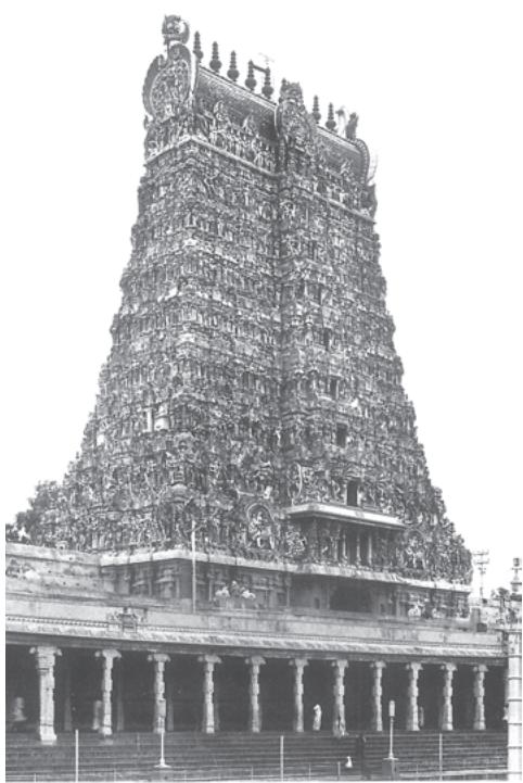 Fig. 7.26
A gopuram built by the nayakas of Madurai