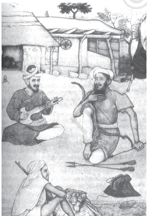Fig. 8.10
A peasant and a hunter listening to a sufi singer