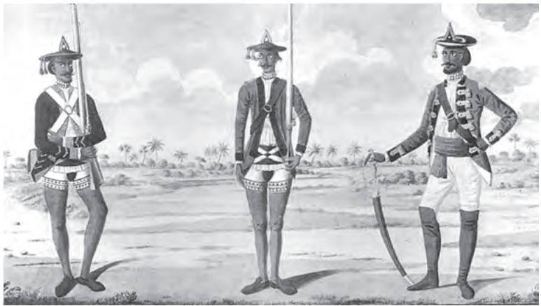 Fig. 10.7
Bengal sepoys in European-style uniform