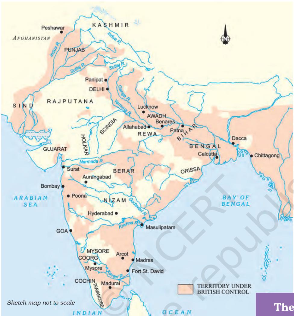 Map 1
Territories under British control in 1857