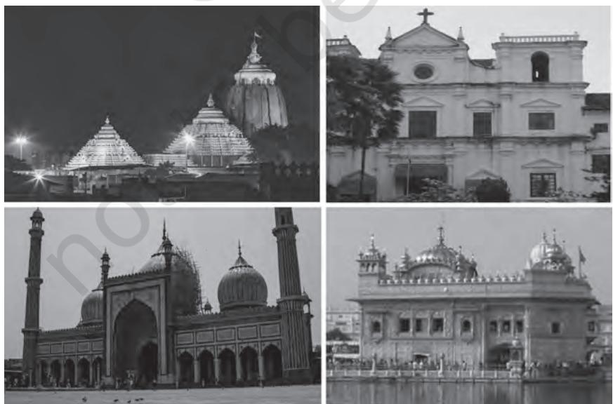 Images of different religious places