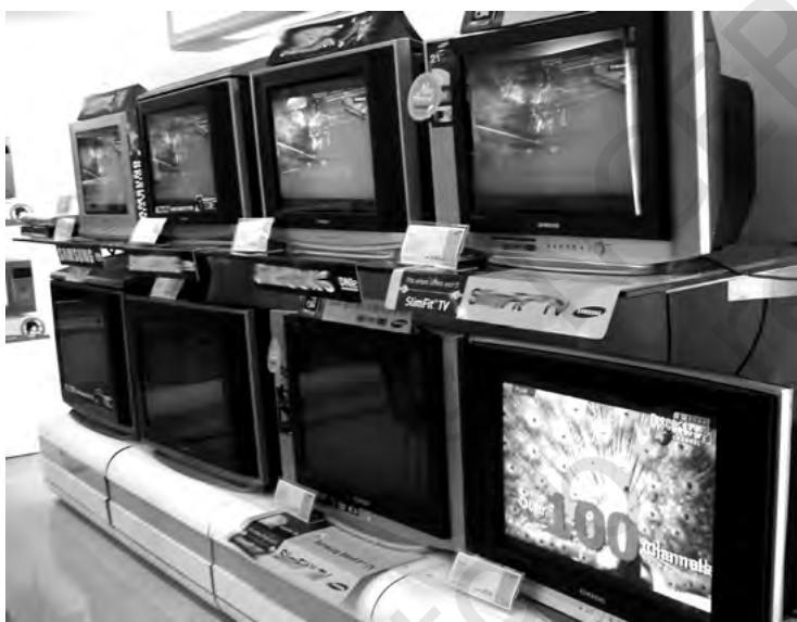 A television showroom