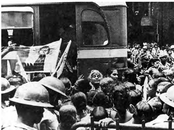 Top: Bombay textile worker's strike 1981–82Right: Women workers at a Union Demonstration, Arwal, Bihar 1987